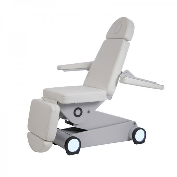 Esthetic and beauty stretcher chair: B-LIGHT 502. Electric with 4 motors. Folding and removable armrests and headrests